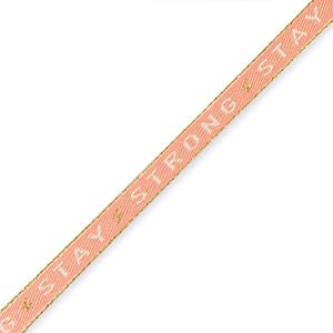 lint armbandje met stay strong er op perzik kleurig
