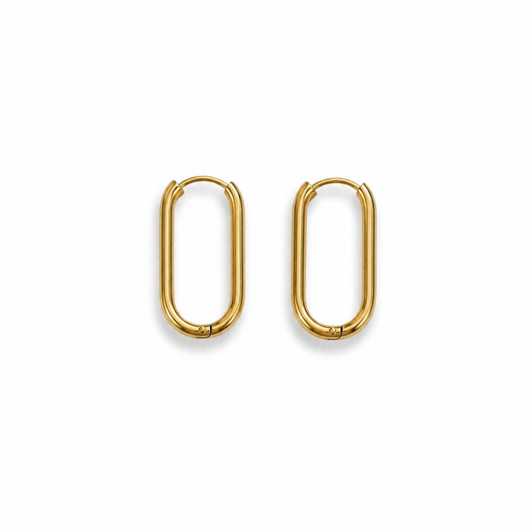 ovale oorbellen stainless steel om bedels aan te hangen