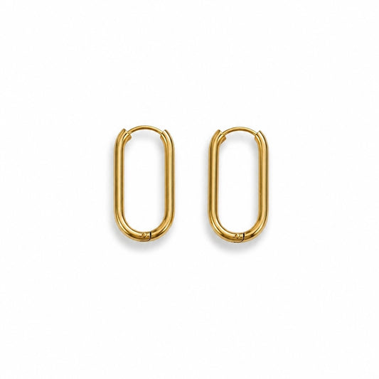 ovale oorbellen stainless steel om bedels aan te hangen