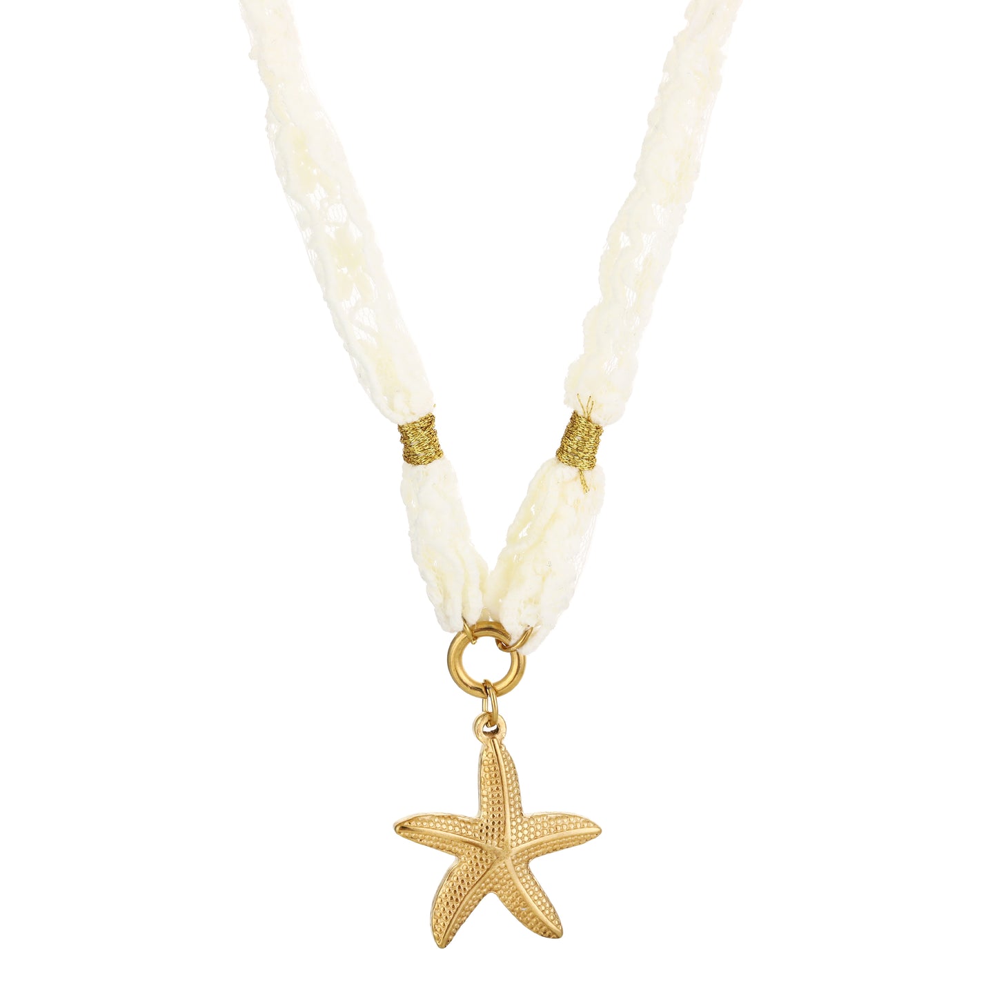 Rope ketting met gouden zeester bedel