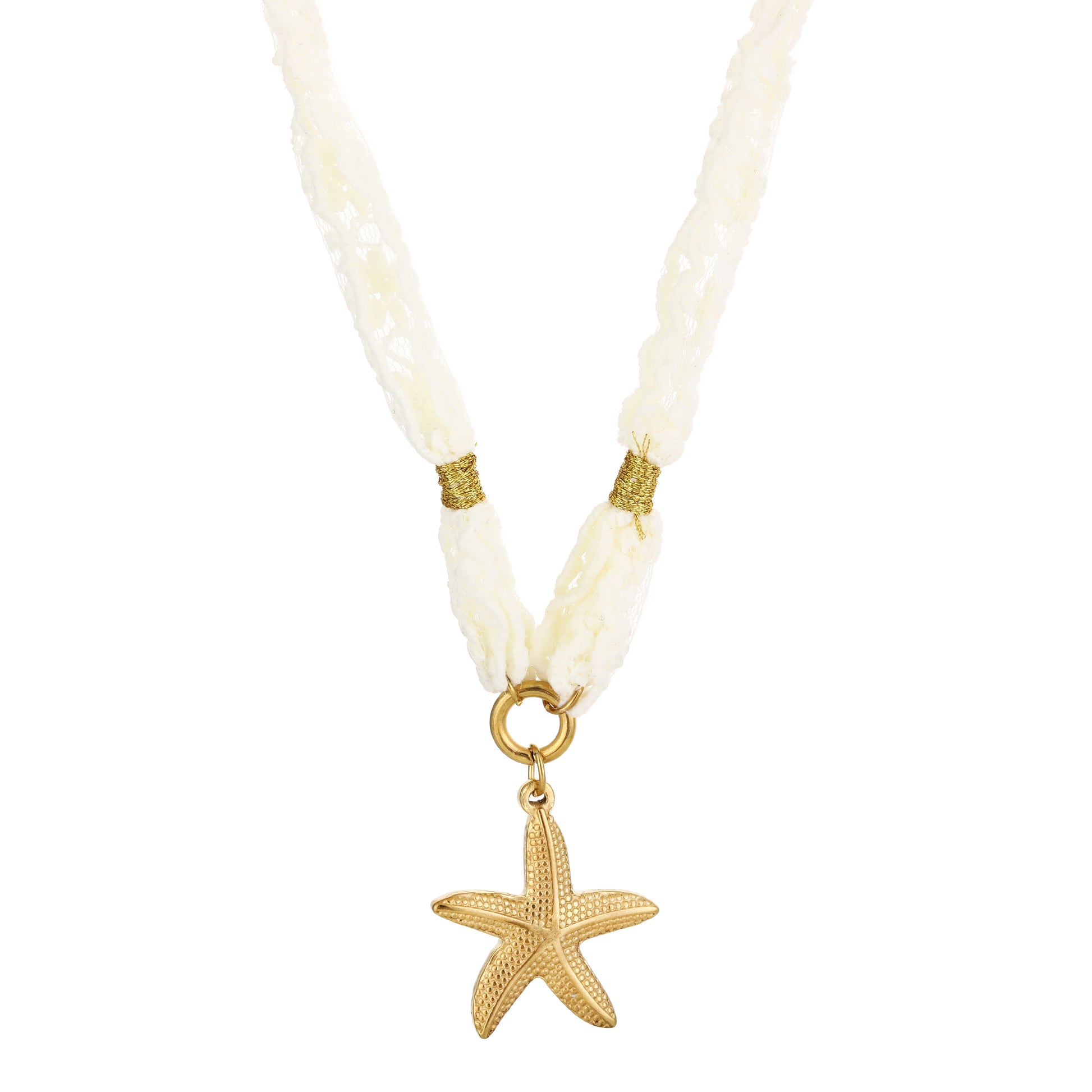 Rope ketting met gouden zeester bedel