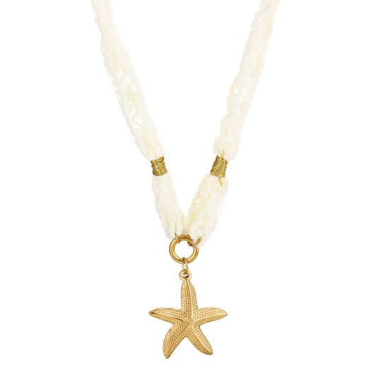 Rope ketting met gouden zeester bedel