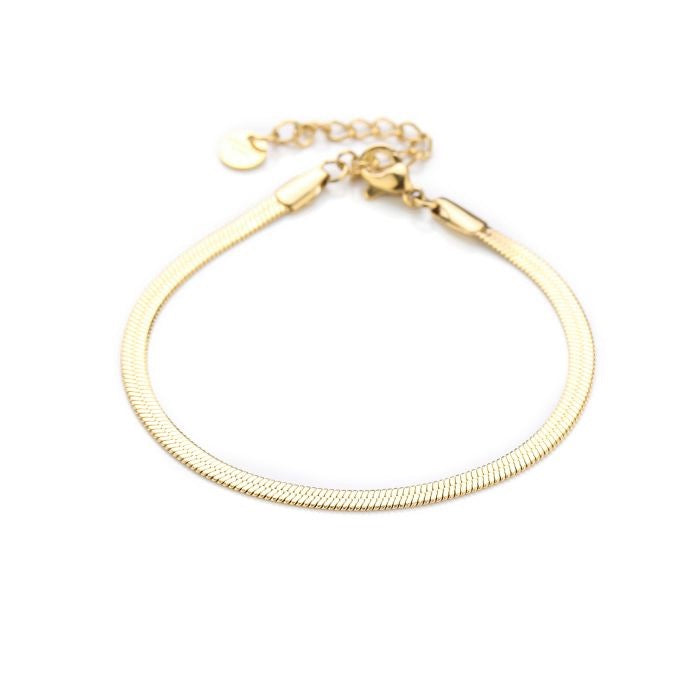 Goudkleurige snake chain armband van stainless steel