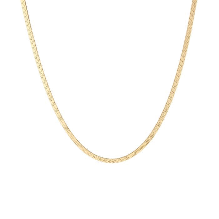 Goudkleurige stainless steel snake ketting – waterproof en minimal