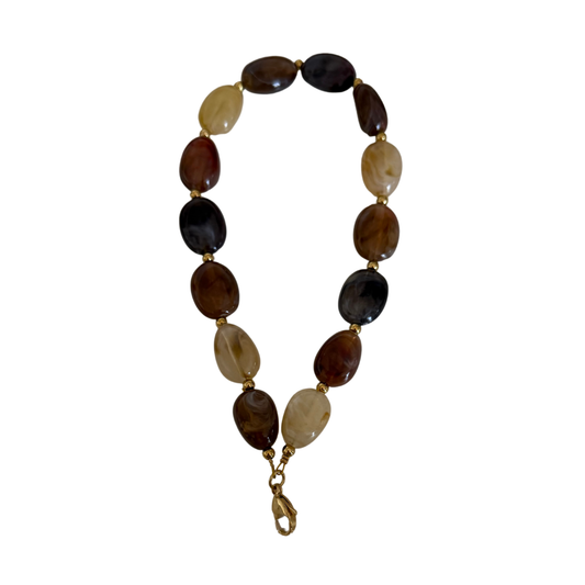 Trendy handgemaakt telefoonkoordje met kralen in verschillende kleuren inclusief inlay