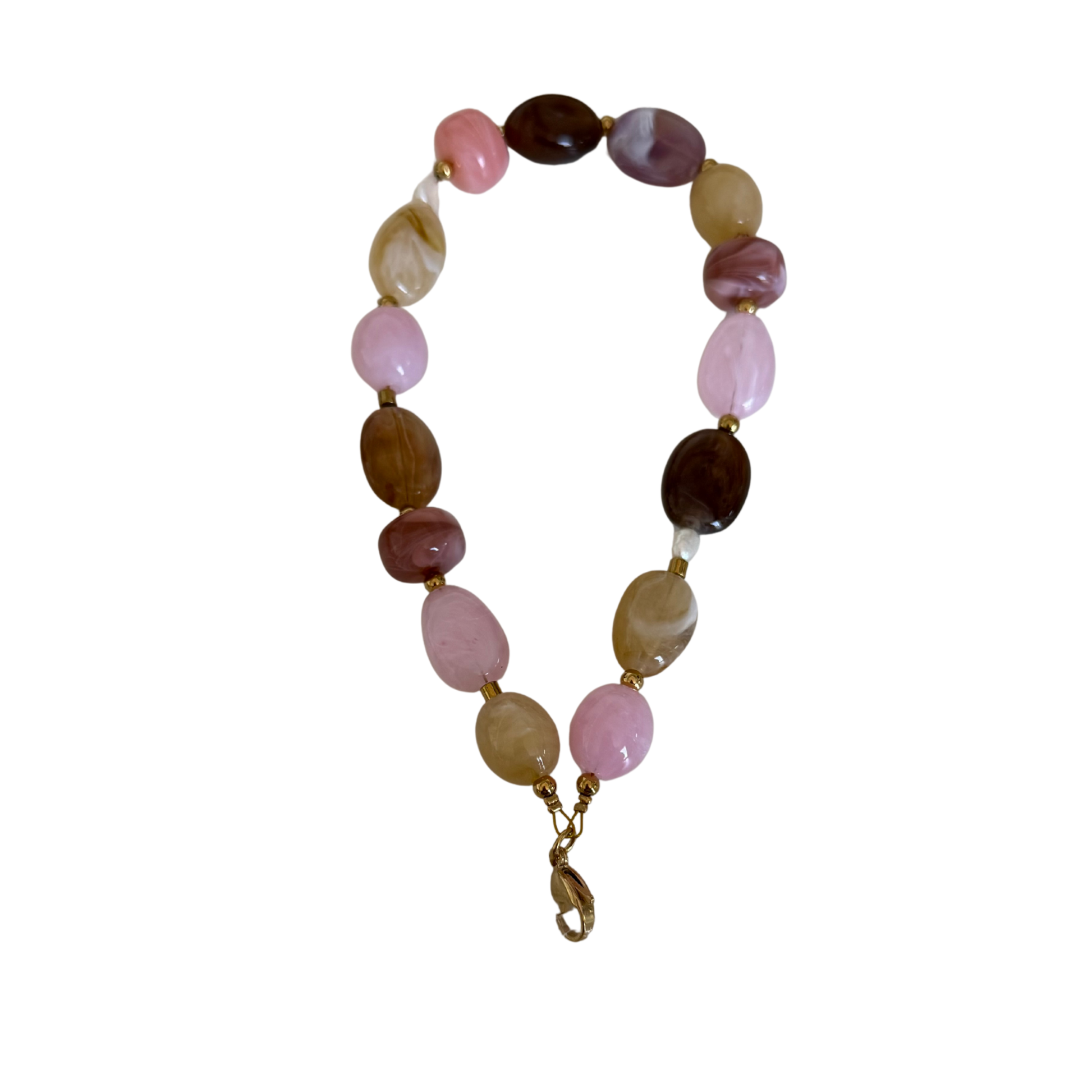 Trendy handgemaakt telefoonkoordje met kralen in verschillende kleuren inclusief inlay